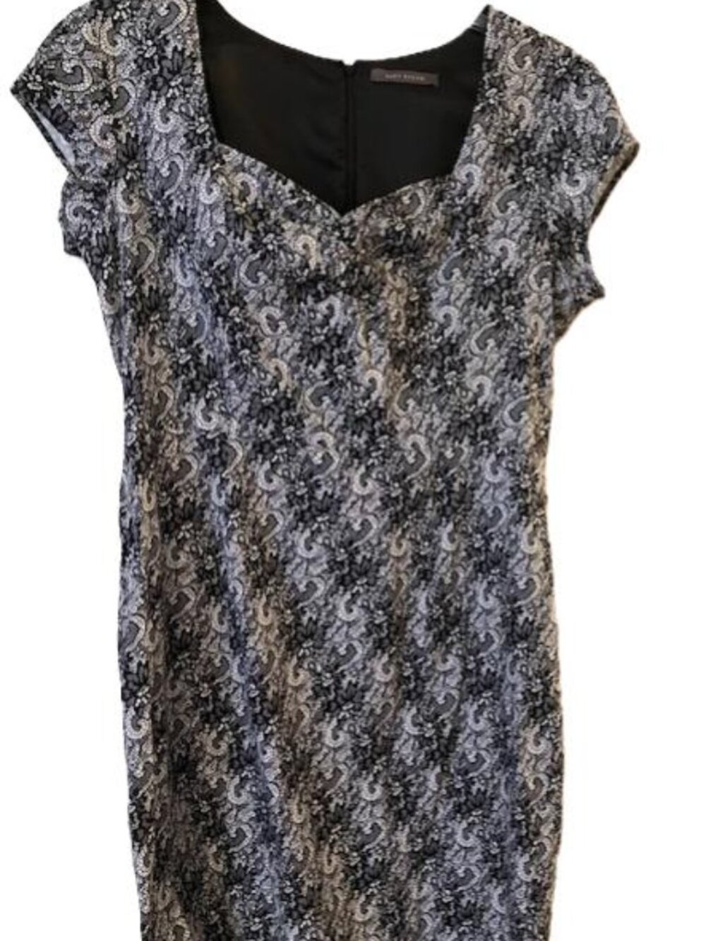 Suzy Shier Lace Print Black and White Dress Women's Extra Large
